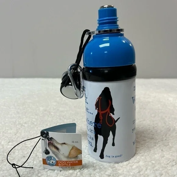 Dog Is Good "Never Walk Alone" Doggie Water Bottle with Roller Ball - Picture 5 of 6